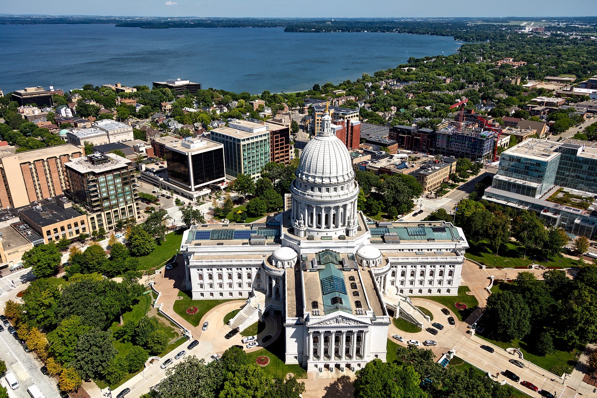 Aerial of the Madison Capitol